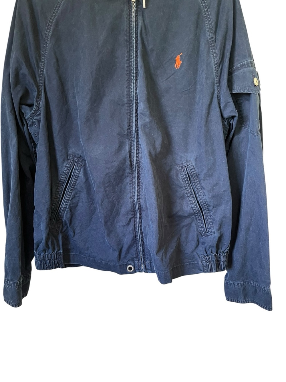 Polo by Ralph Lauren Navy Hooded Utility Jacket with Orange Pony - Picture 3 of 6